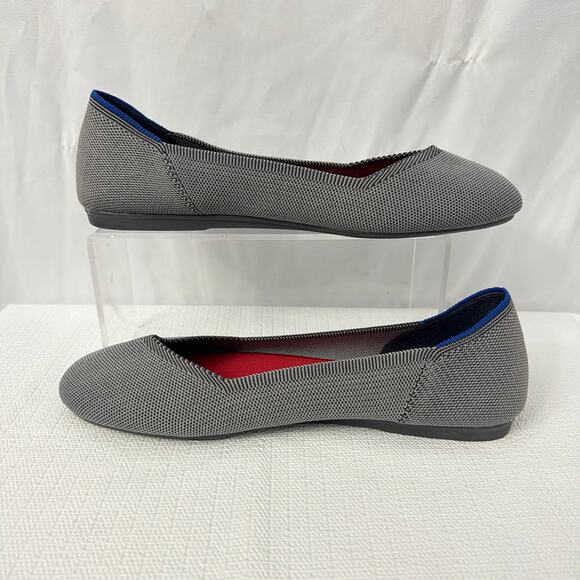 Rothys The Flat Shoes Womens Size 10 Charcoal Gray Knit Round Toe Slip On Ballet - Picture 8 of 9